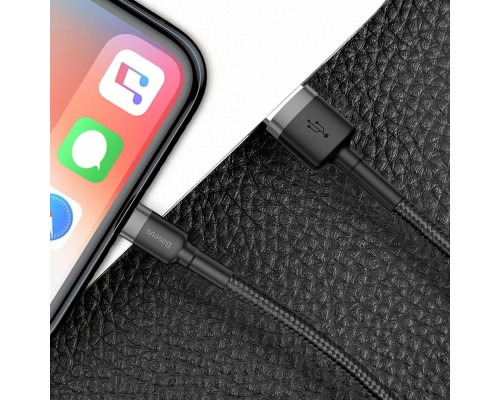 Кабель Baseus Cafule Cable USB For Lightning 2.4A 1m Gray+Black (CALKLF-BG1)