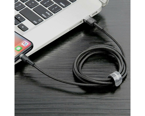 Кабель Baseus Cafule Cable USB For Lightning 2.4A 1m Gray+Black (CALKLF-BG1)