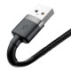Кабель Baseus Cafule Cable USB For Lightning 2.4A 1m Gray+Black (CALKLF-BG1)