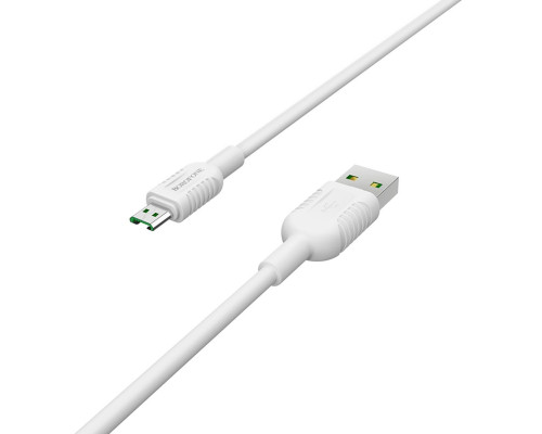 Кабель BOROFONE BX33 USB to Micro 4A, 1m, silicone, PVC connectors, White (BX33MW)