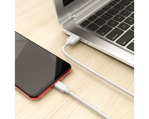 Кабель BOROFONE BX14 USB to Micro 2.4A, 1m, PVC, TPE connectors, White (BX14M1W)