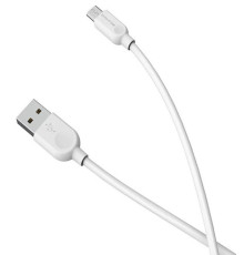 Кабель BOROFONE BX14 USB to Micro 2.4A, 2m, PVC, TPE connectors, White (BX14M2W)