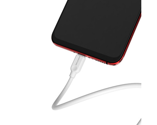 Кабель BOROFONE BX14 USB to Micro 2.4A, 2m, PVC, TPE connectors, White (BX14M2W)