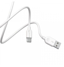 Кабель BOROFONE BX14 USB to Type-C 2.4A, 2m, PVC, TPE connectors, White (BX14C2W)