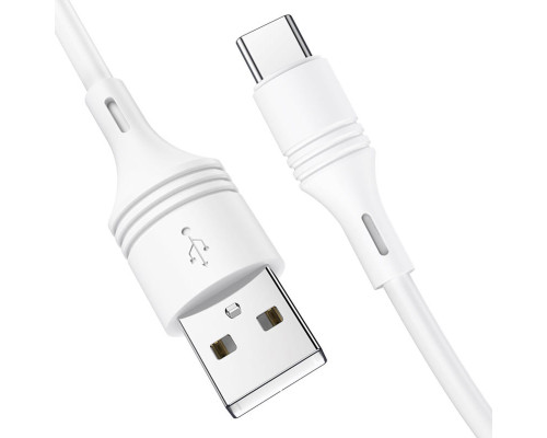 Кабель BOROFONE BX43 USB to Type-C 3A, 1m, PVC, PVC connectors, White (BX43CW)