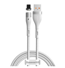 Кабель Baseus Zinc Magnetic Safe Fast Charging Data Cable USB to IP 2.4A 1m White (CALXC-K02)