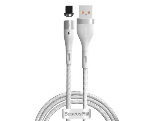 Кабель Baseus Zinc Magnetic Safe Fast Charging Data Cable USB to IP 2.4A 1m White (CALXC-K02)