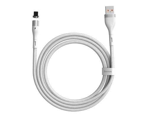 Кабель Baseus Zinc Magnetic Safe Fast Charging Data Cable USB to IP 2.4A 1m White (CALXC-K02)