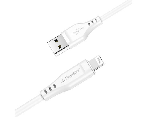 Кабель ACEFAST C3-02 USB to iP 2.4A, 1.2m, TPE, TPE connectors, White (6974316280835)