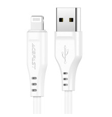 Кабель ACEFAST C3-02 USB to iP 2.4A, 1.2m, TPE, TPE connectors, White (6974316280835)