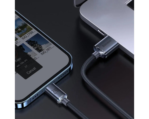 Кабель Baseus Crystal Shine Series Fast Charging Data Cable USB to iP 2.4A 1.2m Black (CAJY000001)