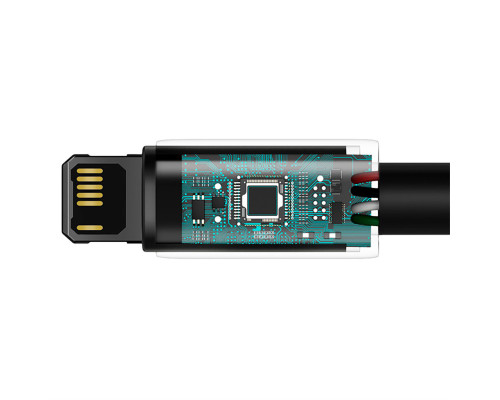 Кабель Baseus Tungsten Gold Fast Charging Data Cable USB to iP 2.4A 1m Black (CALWJ-01)