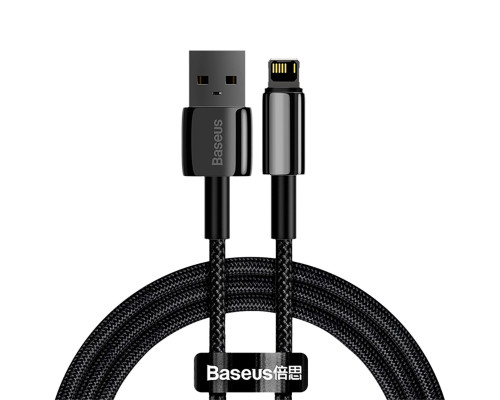 Кабель Baseus Tungsten Gold Fast Charging Data Cable USB to iP 2.4A 1m Black (CALWJ-01)