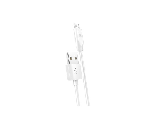 Кабель HOCO X1 USB to Micro 2.4A, 1m, PVC, PVC connectors, White (6957531032038)