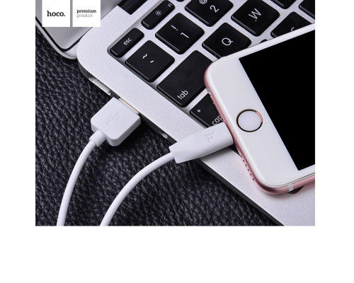 Кабель HOCO X1 USB to Micro 2.4A, 1m, PVC, PVC connectors, White (6957531032038)