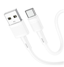 Кабель HOCO X83 USB to Type-C 3A, 1m, PVC, PVC connectors, White (6931474770912)