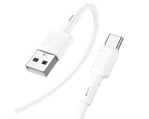 Кабель HOCO X83 USB to Type-C 3A, 1m, PVC, PVC connectors, White (6931474770912)