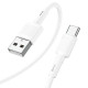 Кабель HOCO X83 USB to Type-C 3A, 1m, PVC, PVC connectors, White (6931474770912)