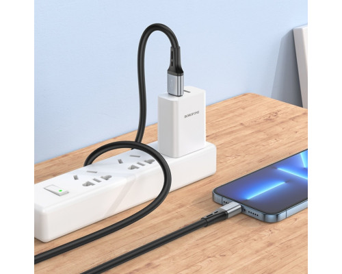 Кабель BOROFONE BX88 Solid silicone charging data cable for iP Black (BX88LB)