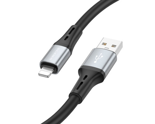 Кабель BOROFONE BX88 Solid silicone charging data cable for iP Black (BX88LB)