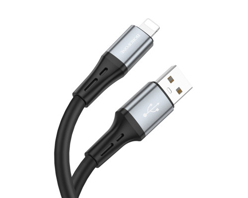 Кабель BOROFONE BX88 Solid silicone charging data cable for iP Black (BX88LB)