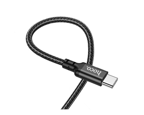 Кабель HOCO X14 Type-C to Type-C 60W, 1m, nylon, aluminum connectors, Black (6931474752215)