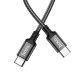 Кабель HOCO X14 Type-C to Type-C 60W, 1m, nylon, aluminum connectors, Black (6931474752215)