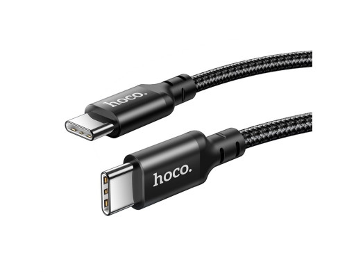Кабель HOCO X14 Type-C to Type-C 60W, 1m, nylon, aluminum connectors, Black (6931474752215)