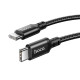 Кабель HOCO X14 Type-C to Type-C 60W, 1m, nylon, aluminum connectors, Black (6931474752215)