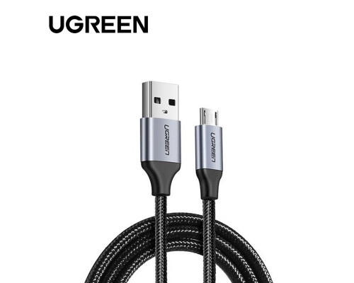 Кабель UGREEN US290 USB 2.0 A to Micro USB Cable Nickel Plating Aluminum Braid 2m (Black) (UGR-60148) (UGR-60148)