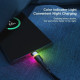 Кабель Essager Colorful LED USB Cable Fast Charging 3A USB-A to Type C 2m black (EXCT-XCDA01) (EXCT-XCDA01)