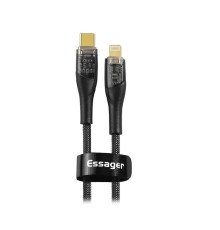 Кабель Essager Interstellar Transparent Design USB Charging Cable Type C to Lightning 1m black (EXCTL-XJ01-P) (EXCTL-XJ01-P)