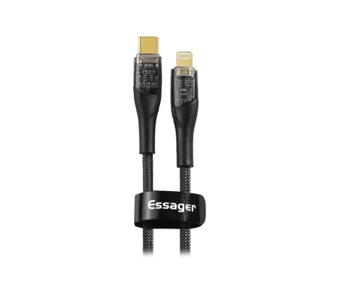 Кабель Essager Interstellar Transparent Design USB Charging Cable Type C to Lightning 1m black (EXCTL-XJ01-P) (EXCTL-XJ01-P)