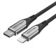 Кабель Vention USB 2.0 C to Lightning Cable 1M Gray Aluminum Alloy Type (TACHF) (TACHF)