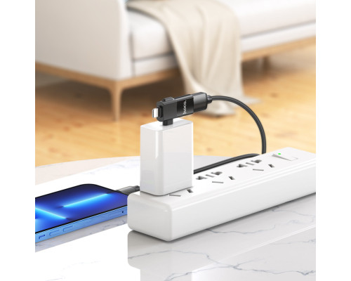 Адаптер HOCO UA17 iP male/Type-C male to USB female two-in-one adapter Black (6942007602303 )