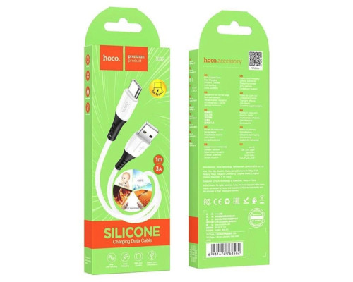 Кабель HOCO X82 USB to Type-C 3A, 1m, silicone, silicone connectors, White (6931474768582)