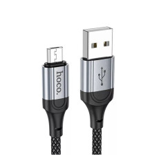 Кабель HOCO X102 USB to Micro 2.4A, 1m, nylon, aluminum connectors, Black (6942007608763)