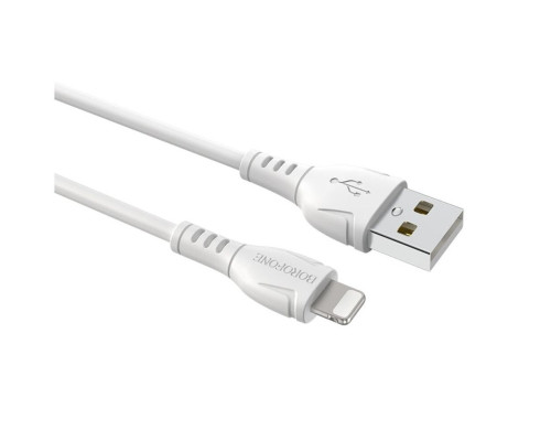 Кабель BOROFONE BX51 USB to iP 2.4A,1m, PVC, PVC connectors, White (6931474743909)