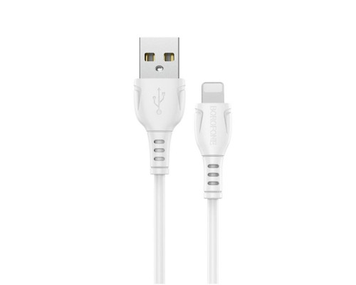 Кабель BOROFONE BX51 USB to iP 2.4A,1m, PVC, PVC connectors, White (6931474743909)