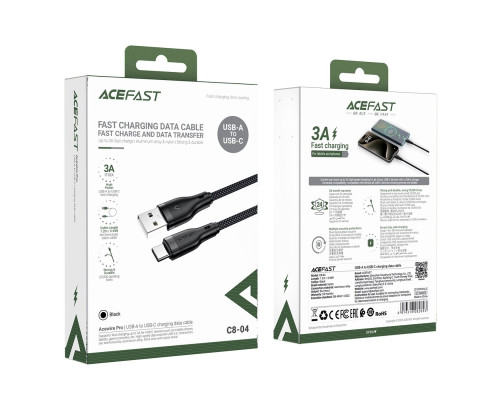 Кабель ACEFAST C8-04 USB-A to USB-C charging data cable Black (6974316282693)