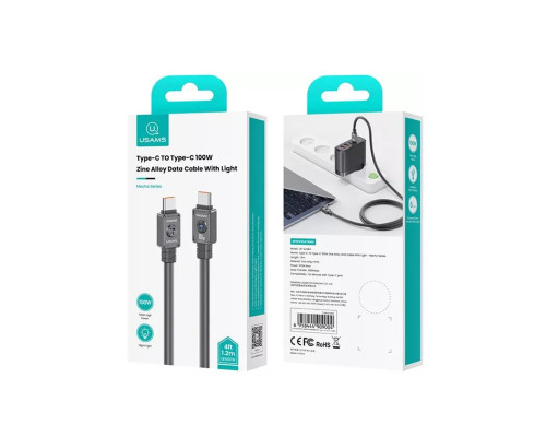 Кабель Usams US-SJ684 Type-C TO Type-C 100W 1.2m black (SJ684USB01)