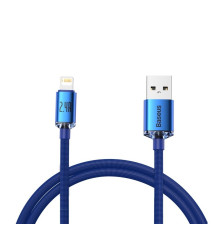 Кабель Baseus Crystal Shine Series Fast Charging Data Cable USB to iP 2.4A 2m Blue (CAJY000103)