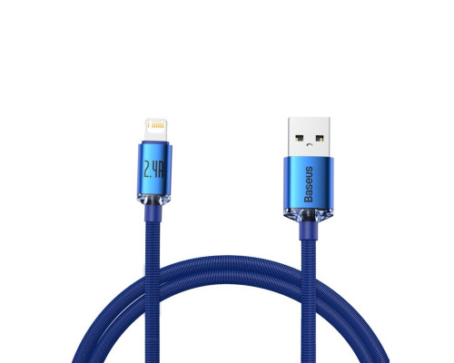 Кабель Baseus Crystal Shine Series Fast Charging Data Cable USB to iP 2.4A 2m Blue (CAJY000103)