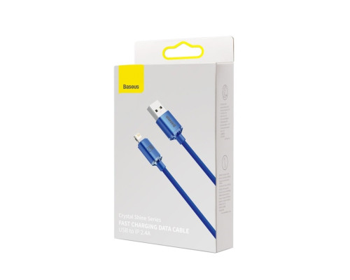 Кабель Baseus Crystal Shine Series Fast Charging Data Cable USB to iP 2.4A 2m Blue (CAJY000103)