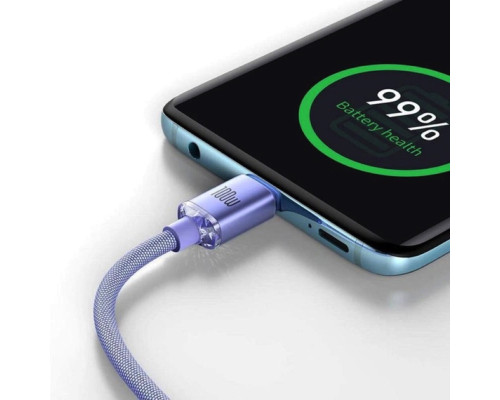 Кабель Baseus Crystal Shine Series Fast Charging Data Cable Type-C to Type-C 100W 1.2m Purple (CAJY000605)