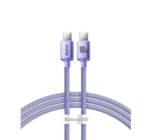 Кабель Baseus Crystal Shine Series Fast Charging Data Cable Type-C to Type-C 100W 1.2m Purple (CAJY000605)