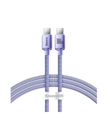 Кабель Baseus Crystal Shine Series Fast Charging Data Cable Type-C to Type-C 100W 1.2m Purple (CAJY000605)