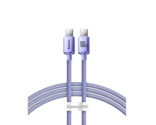 Кабель Baseus Crystal Shine Series Fast Charging Data Cable Type-C to Type-C 100W 1.2m Purple (CAJY000605)