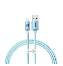 Кабель Baseus Crystal Shine Series Fast Charging Data Cable USB to iP 2.4A 1.2m Sky Blue (CAJY001103)