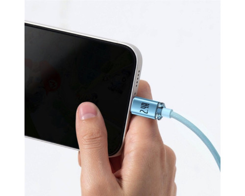 Кабель Baseus Crystal Shine Series Fast Charging Data Cable USB to iP 2.4A 1.2m Sky Blue (CAJY001103)